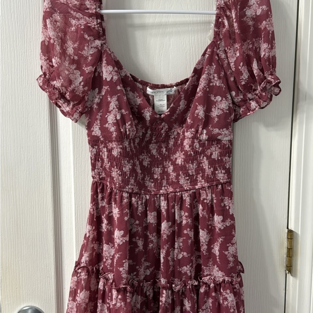 Altar'd State Burgundy Floral Dress